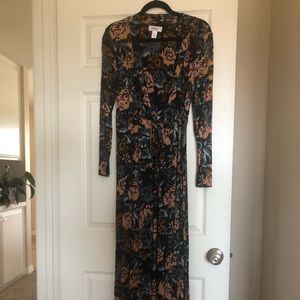 Maternity floral wrap dress